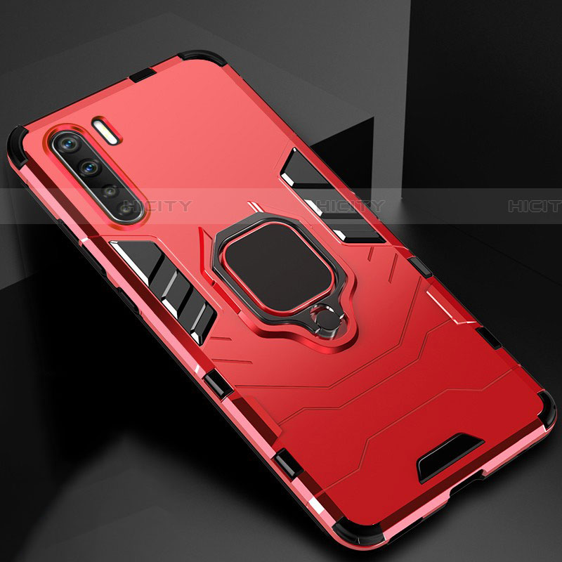 Funda Bumper Silicona y Plastico Mate Carcasa con Magnetico Anillo de dedo Soporte para Oppo A91