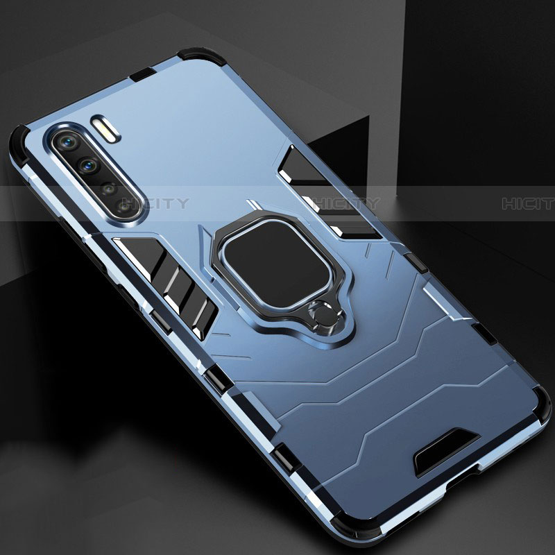 Funda Bumper Silicona y Plastico Mate Carcasa con Magnetico Anillo de dedo Soporte para Oppo A91