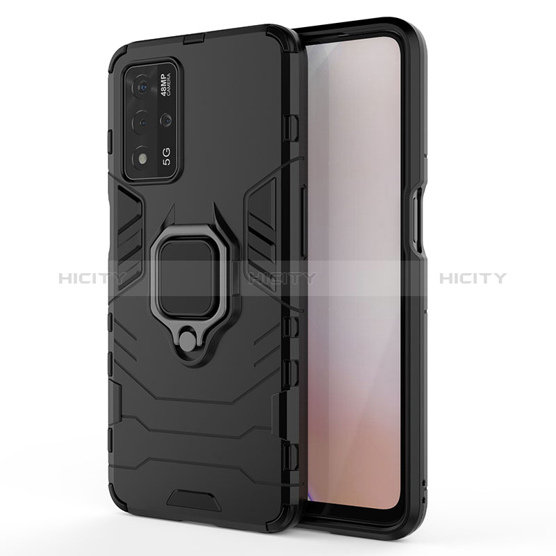 Funda Bumper Silicona y Plastico Mate Carcasa con Magnetico Anillo de dedo Soporte para Oppo A93s 5G