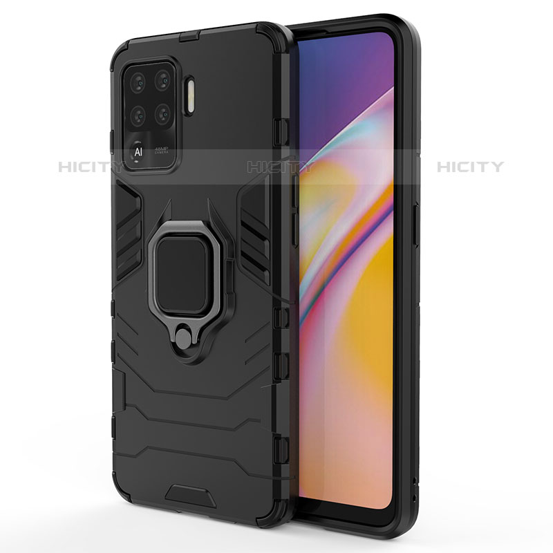 Funda Bumper Silicona y Plastico Mate Carcasa con Magnetico Anillo de dedo Soporte para Oppo A94 4G