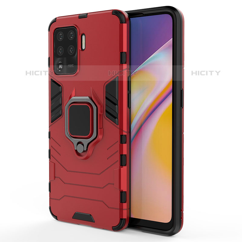 Funda Bumper Silicona y Plastico Mate Carcasa con Magnetico Anillo de dedo Soporte para Oppo A94 4G