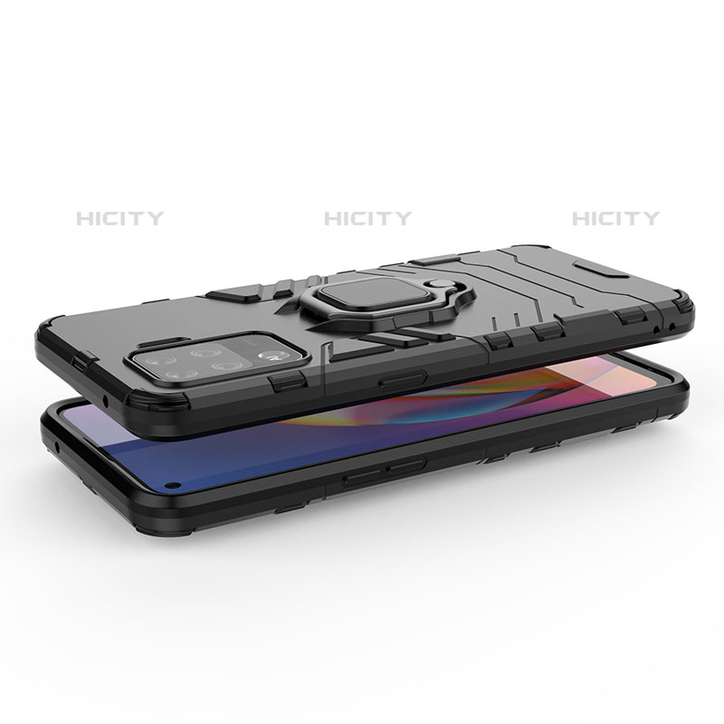 Funda Bumper Silicona y Plastico Mate Carcasa con Magnetico Anillo de dedo Soporte para Oppo A94 4G