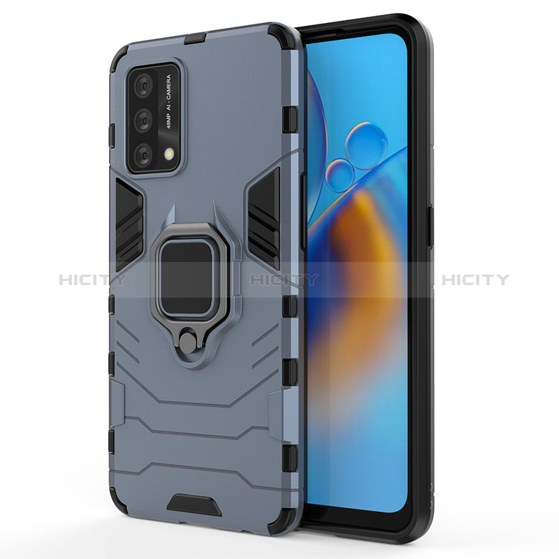 Funda Bumper Silicona y Plastico Mate Carcasa con Magnetico Anillo de dedo Soporte para Oppo A95 4G