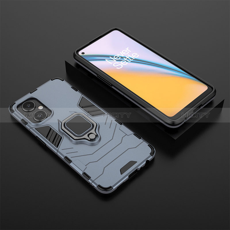 Funda Bumper Silicona y Plastico Mate Carcasa con Magnetico Anillo de dedo Soporte para Oppo A96 5G