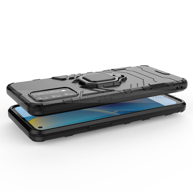 Funda Bumper Silicona y Plastico Mate Carcasa con Magnetico Anillo de dedo Soporte para Oppo F19s