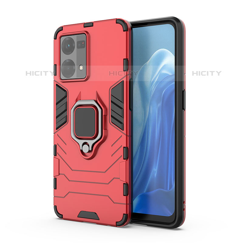 Funda Bumper Silicona y Plastico Mate Carcasa con Magnetico Anillo de dedo Soporte para Oppo F21 Pro 4G