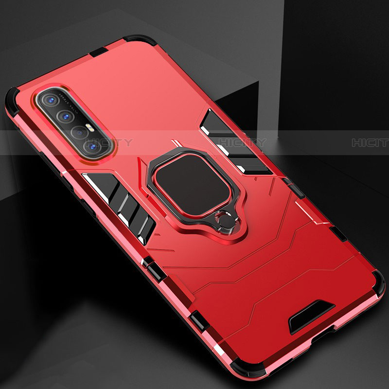 Funda Bumper Silicona y Plastico Mate Carcasa con Magnetico Anillo de dedo Soporte para Oppo Find X2 Neo