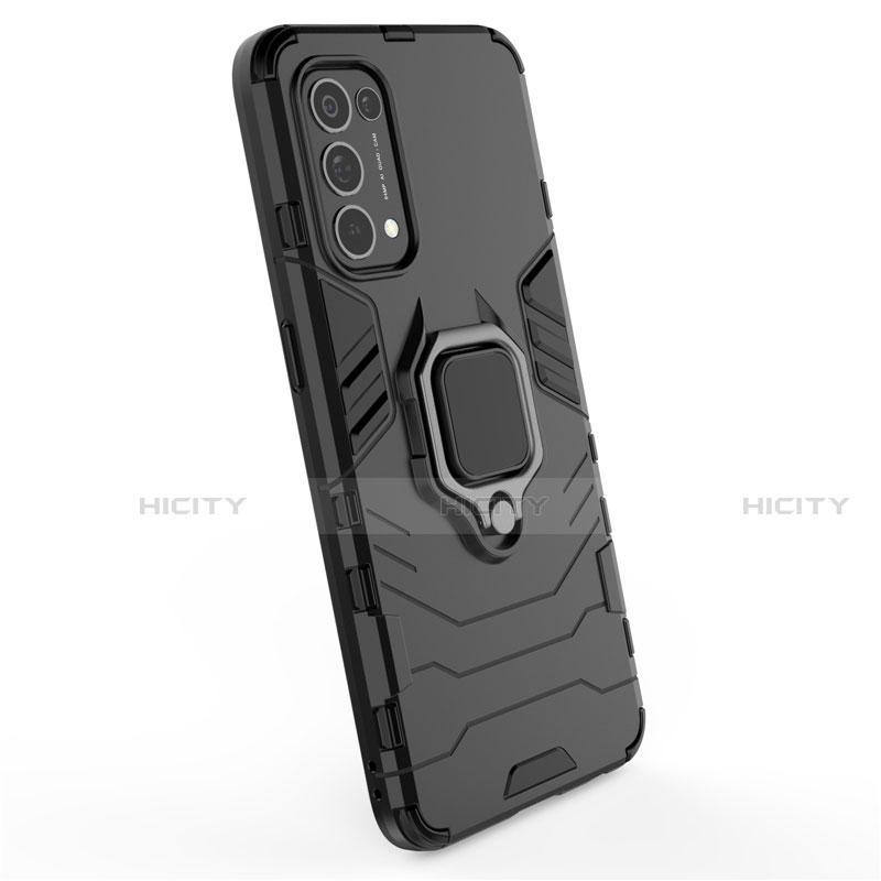 Funda Bumper Silicona y Plastico Mate Carcasa con Magnetico Anillo de dedo Soporte para Oppo Find X3 Lite 5G