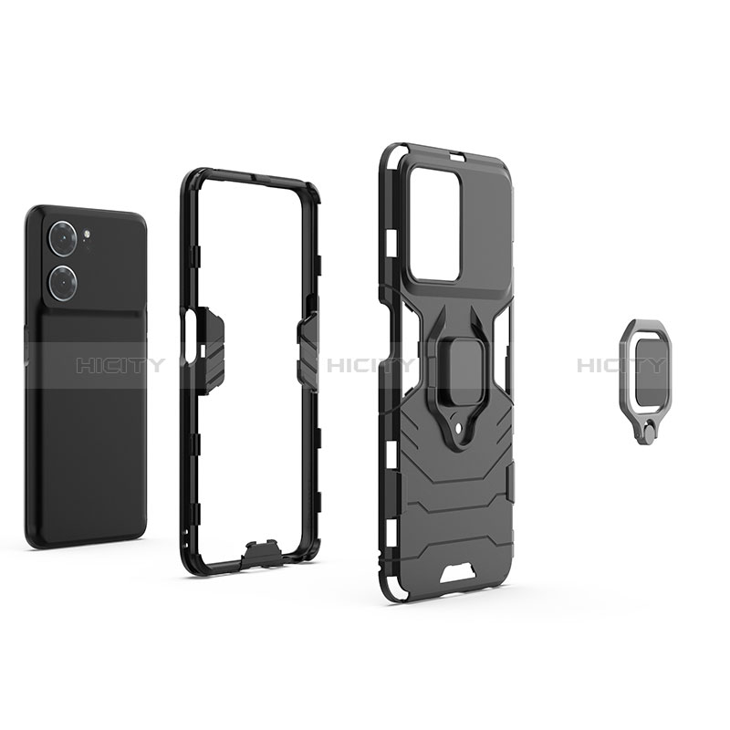 Funda Bumper Silicona y Plastico Mate Carcasa con Magnetico Anillo de dedo Soporte para Oppo K10 5G