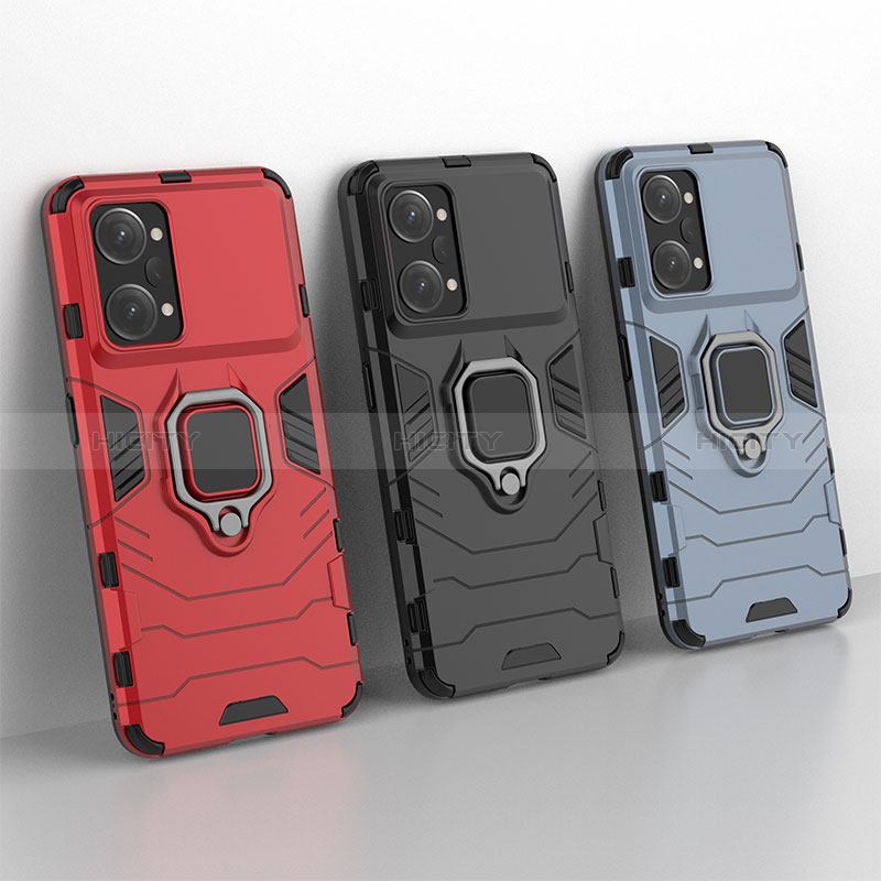 Funda Bumper Silicona y Plastico Mate Carcasa con Magnetico Anillo de dedo Soporte para Oppo K10 Pro 5G