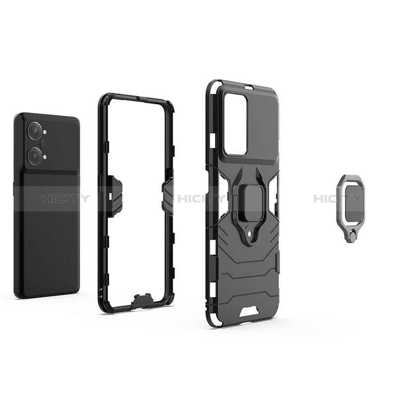 Funda Bumper Silicona y Plastico Mate Carcasa con Magnetico Anillo de dedo Soporte para Oppo K10 Pro 5G