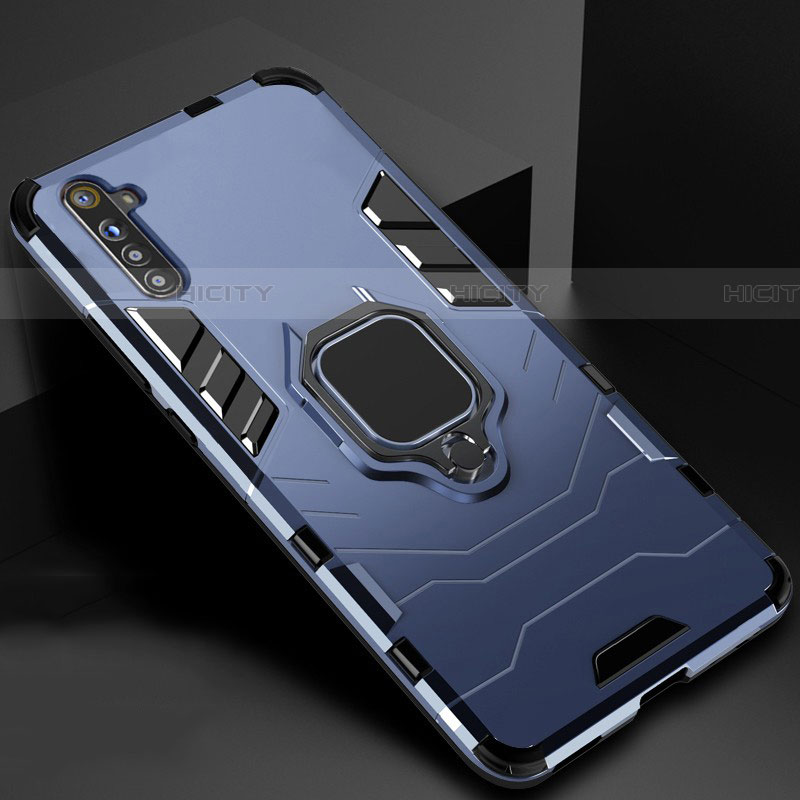 Funda Bumper Silicona y Plastico Mate Carcasa con Magnetico Anillo de dedo Soporte para Oppo K5