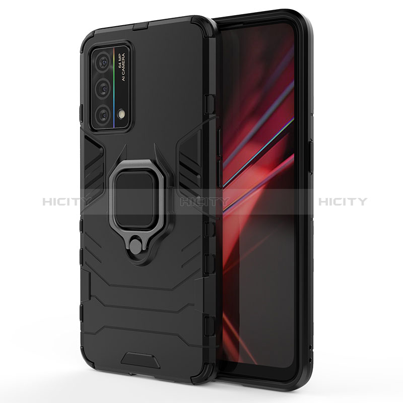 Funda Bumper Silicona y Plastico Mate Carcasa con Magnetico Anillo de dedo Soporte para Oppo K9 5G