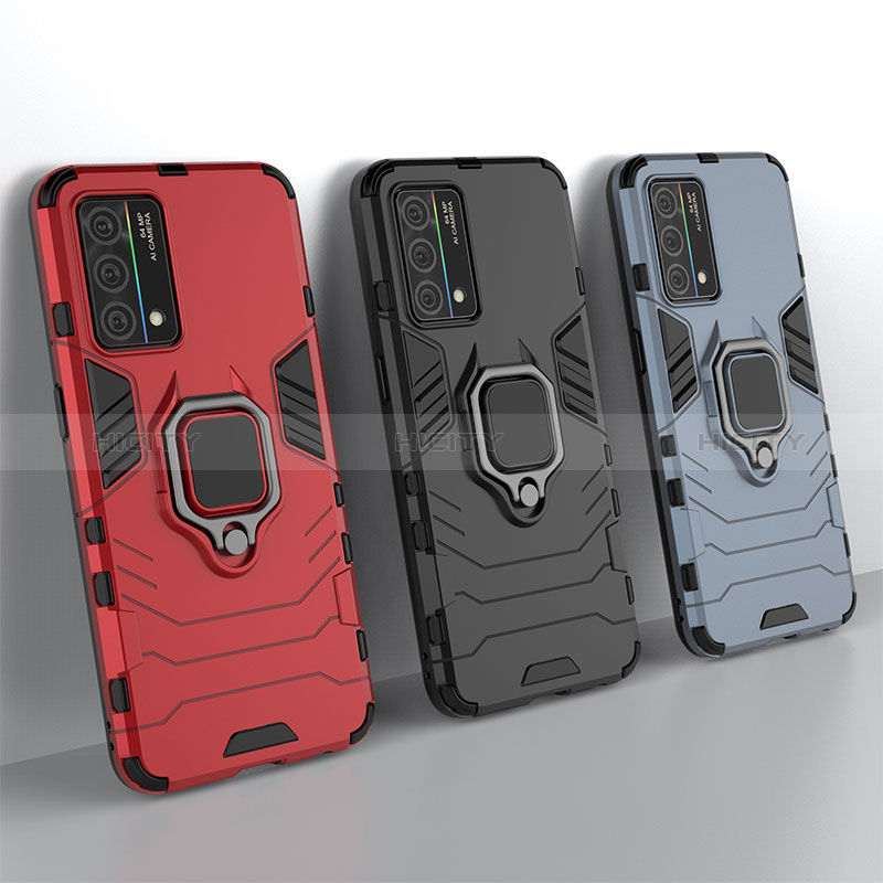 Funda Bumper Silicona y Plastico Mate Carcasa con Magnetico Anillo de dedo Soporte para Oppo K9 5G