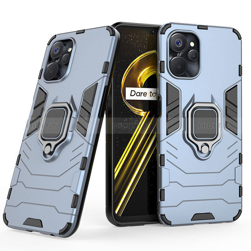 Funda Bumper Silicona y Plastico Mate Carcasa con Magnetico Anillo de dedo Soporte para Realme 10T 5G