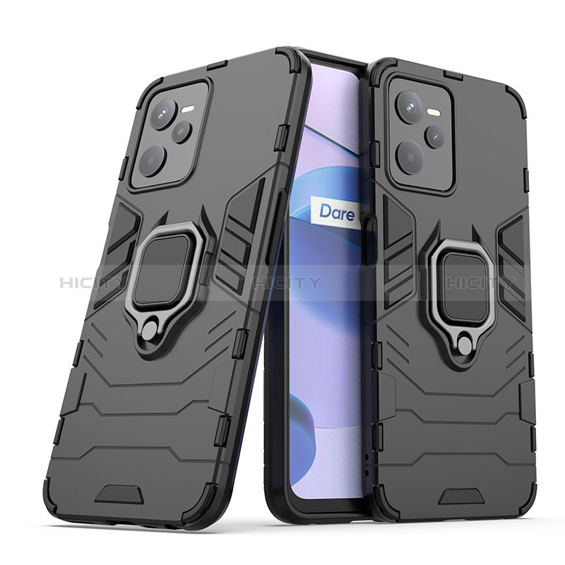 Funda Bumper Silicona y Plastico Mate Carcasa con Magnetico Anillo de dedo Soporte para Realme C35