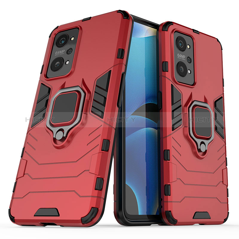 Funda Bumper Silicona y Plastico Mate Carcasa con Magnetico Anillo de dedo Soporte para Realme GT Neo 3T 5G