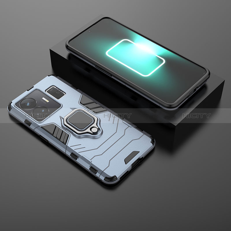Funda Bumper Silicona y Plastico Mate Carcasa con Magnetico Anillo de dedo Soporte para Realme GT Neo6 5G