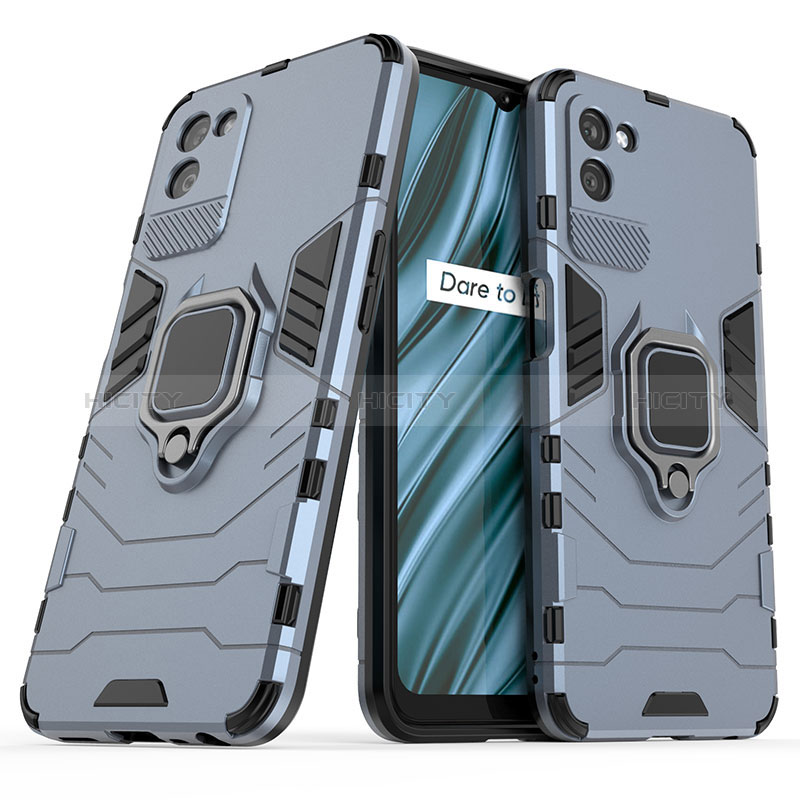 Funda Bumper Silicona y Plastico Mate Carcasa con Magnetico Anillo de dedo Soporte para Realme V11 5G