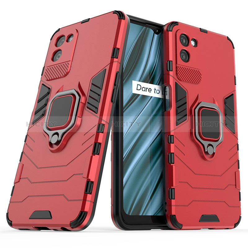 Funda Bumper Silicona y Plastico Mate Carcasa con Magnetico Anillo de dedo Soporte para Realme V11 5G