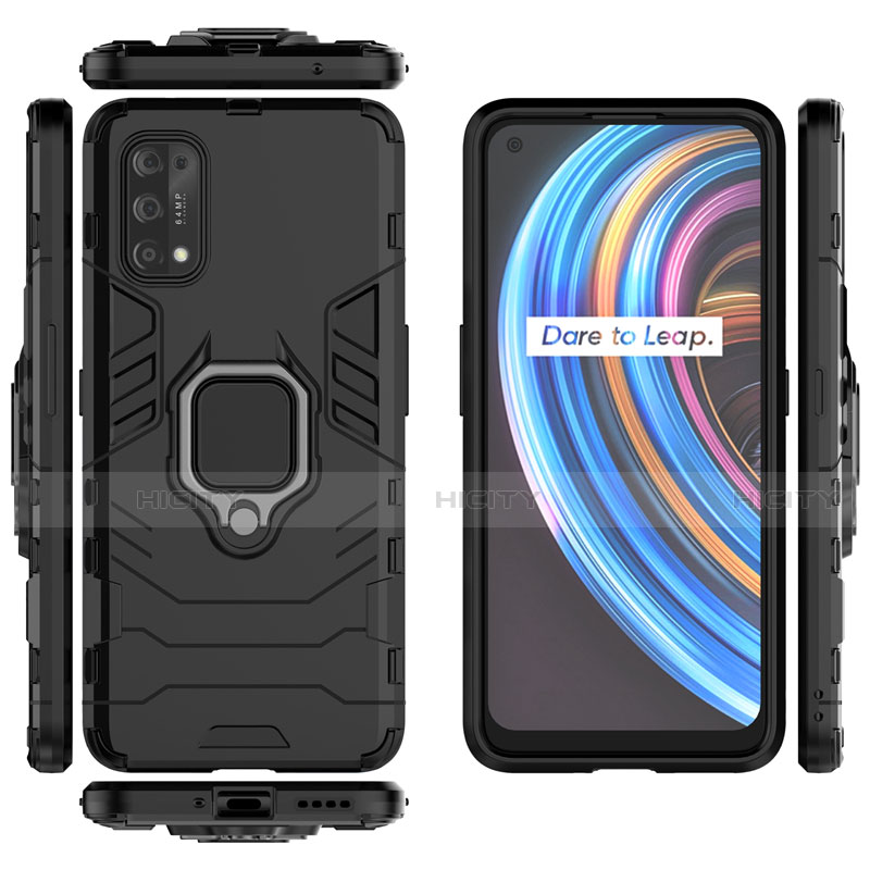 Funda Bumper Silicona y Plastico Mate Carcasa con Magnetico Anillo de dedo Soporte para Realme V15 5G