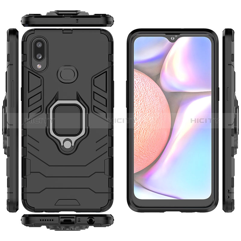 Funda Bumper Silicona y Plastico Mate Carcasa con Magnetico Anillo de dedo Soporte para Samsung Galaxy A10s