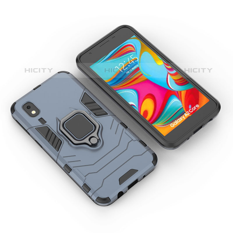 Funda Bumper Silicona y Plastico Mate Carcasa con Magnetico Anillo de dedo Soporte para Samsung Galaxy A2 Core A260F A260G