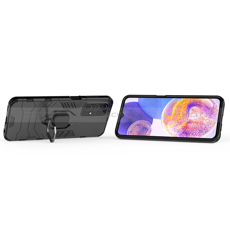 Funda Bumper Silicona y Plastico Mate Carcasa con Magnetico Anillo de dedo Soporte para Samsung Galaxy A23 5G