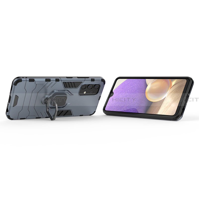 Funda Bumper Silicona y Plastico Mate Carcasa con Magnetico Anillo de dedo Soporte para Samsung Galaxy A32 4G