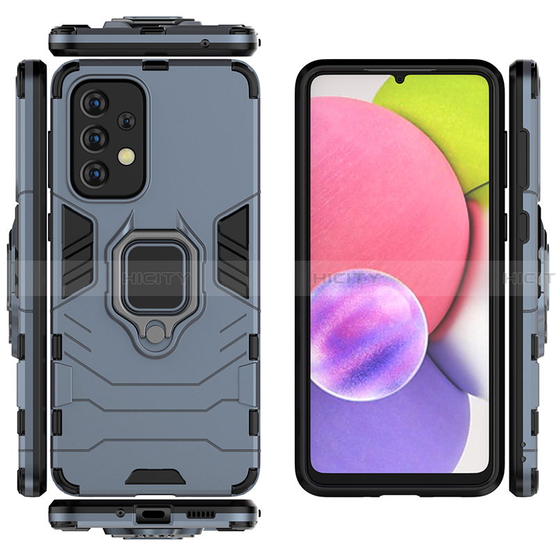 Funda Bumper Silicona y Plastico Mate Carcasa con Magnetico Anillo de dedo Soporte para Samsung Galaxy A33 5G