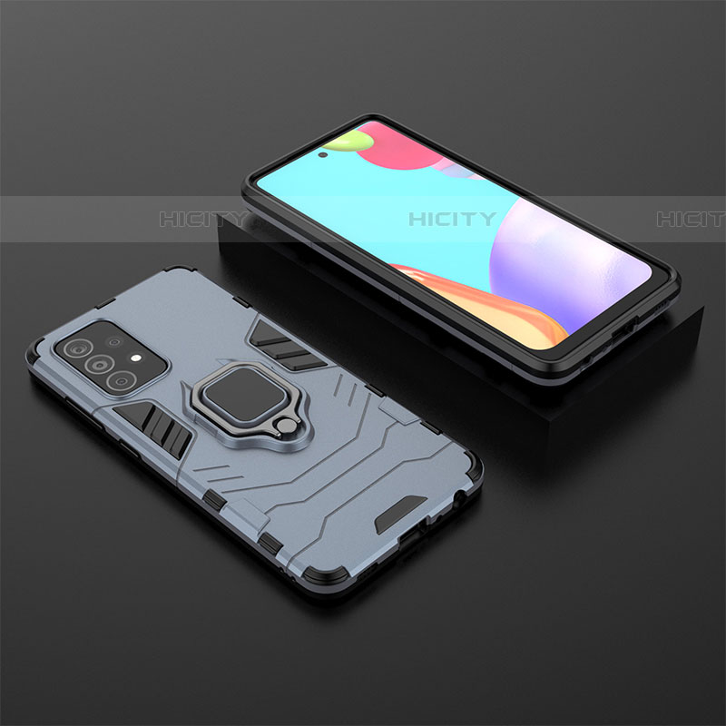 Funda Bumper Silicona y Plastico Mate Carcasa con Magnetico Anillo de dedo Soporte para Samsung Galaxy A52 4G