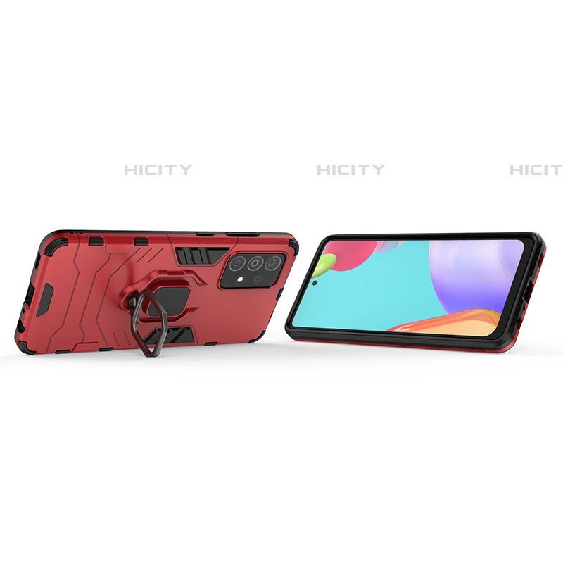 Funda Bumper Silicona y Plastico Mate Carcasa con Magnetico Anillo de dedo Soporte para Samsung Galaxy A52 4G