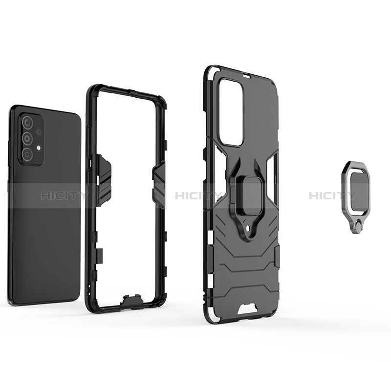 Funda Bumper Silicona y Plastico Mate Carcasa con Magnetico Anillo de dedo Soporte para Samsung Galaxy A52s 5G