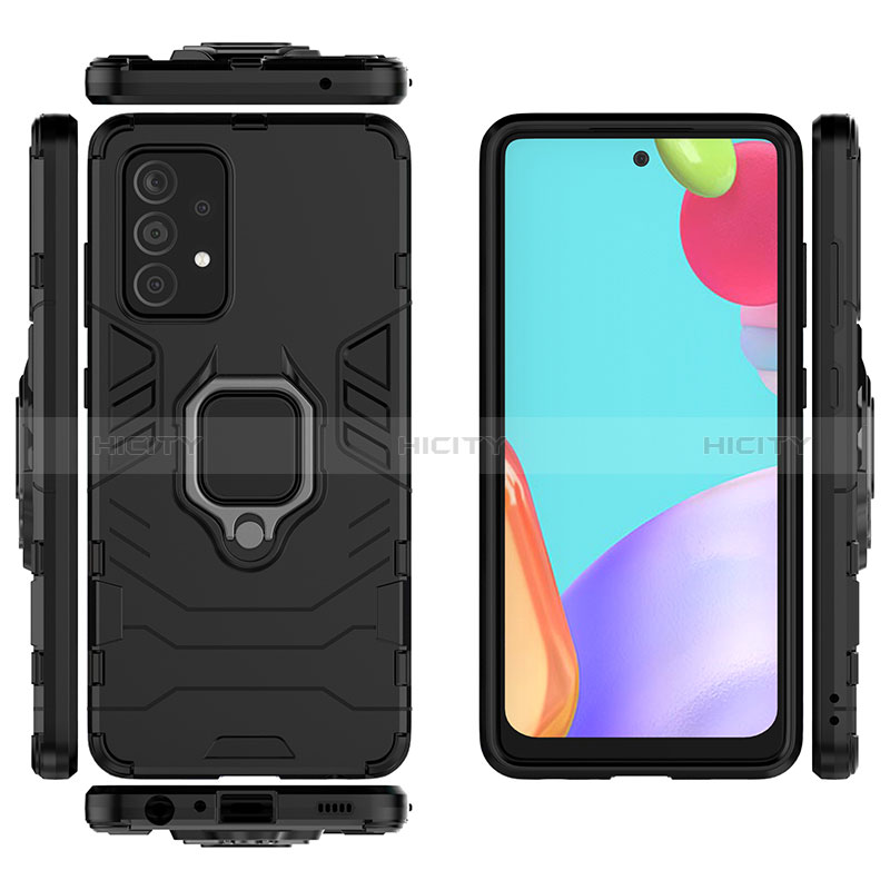 Funda Bumper Silicona y Plastico Mate Carcasa con Magnetico Anillo de dedo Soporte para Samsung Galaxy A52s 5G