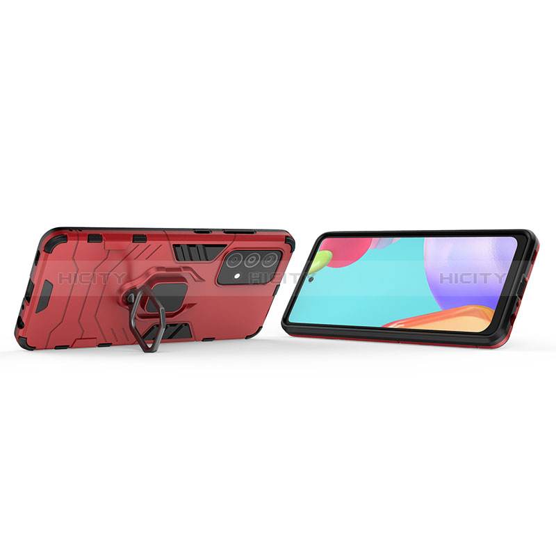 Funda Bumper Silicona y Plastico Mate Carcasa con Magnetico Anillo de dedo Soporte para Samsung Galaxy A52s 5G