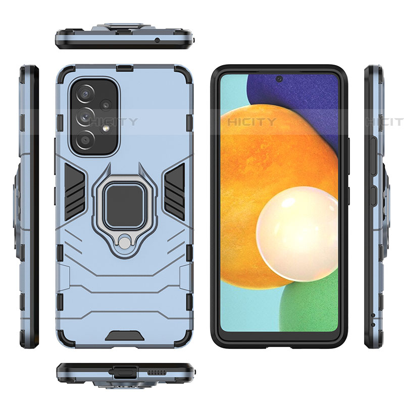 Funda Bumper Silicona y Plastico Mate Carcasa con Magnetico Anillo de dedo Soporte para Samsung Galaxy A53 5G