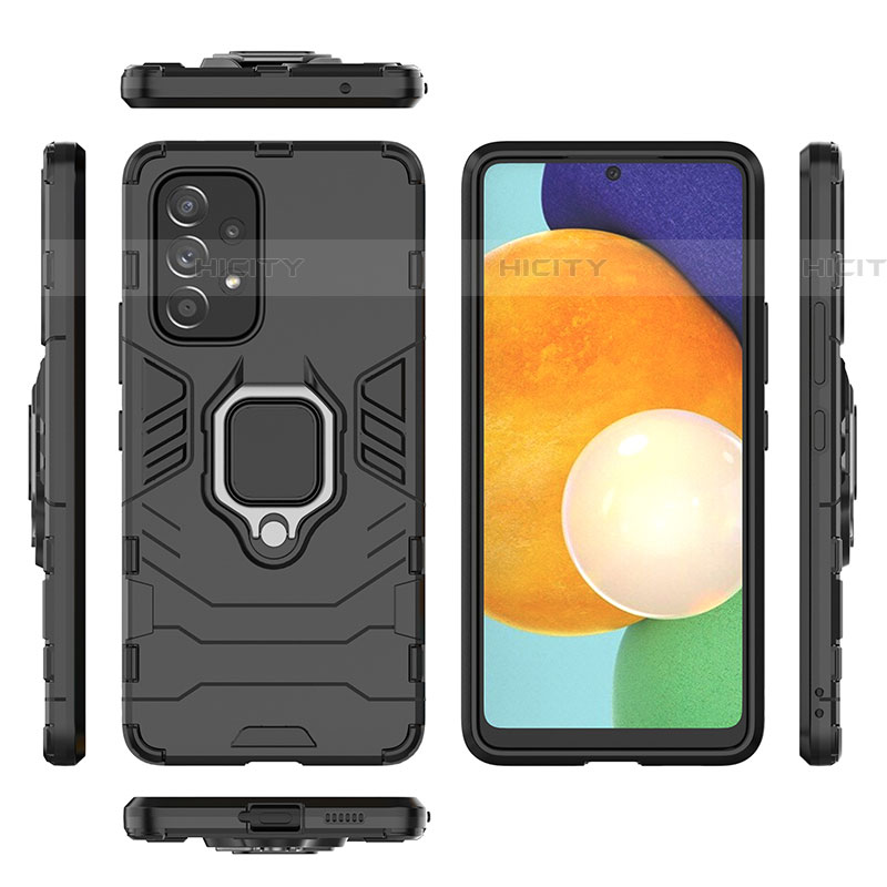 Funda Bumper Silicona y Plastico Mate Carcasa con Magnetico Anillo de dedo Soporte para Samsung Galaxy A53 5G