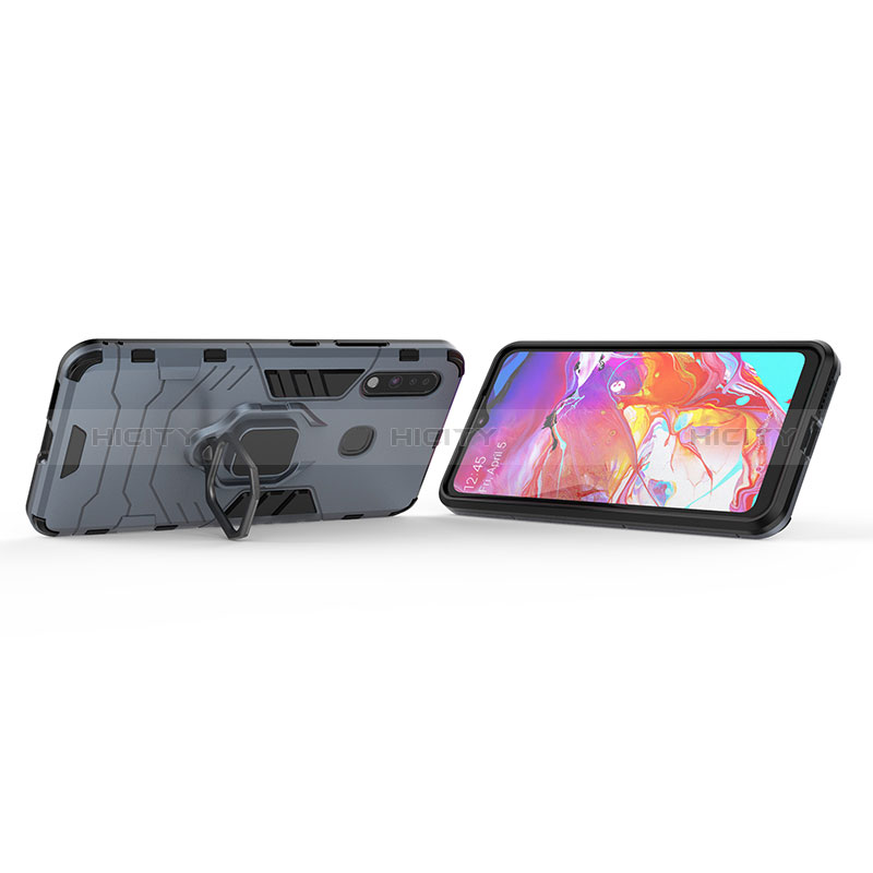 Funda Bumper Silicona y Plastico Mate Carcasa con Magnetico Anillo de dedo Soporte para Samsung Galaxy A70E