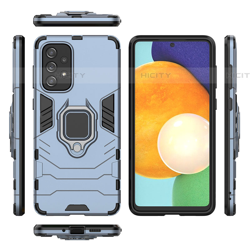 Funda Bumper Silicona y Plastico Mate Carcasa con Magnetico Anillo de dedo Soporte para Samsung Galaxy A73 5G