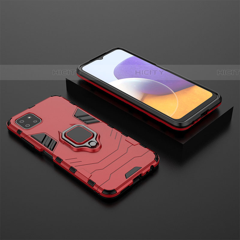 Funda Bumper Silicona y Plastico Mate Carcasa con Magnetico Anillo de dedo Soporte para Samsung Galaxy F42 5G