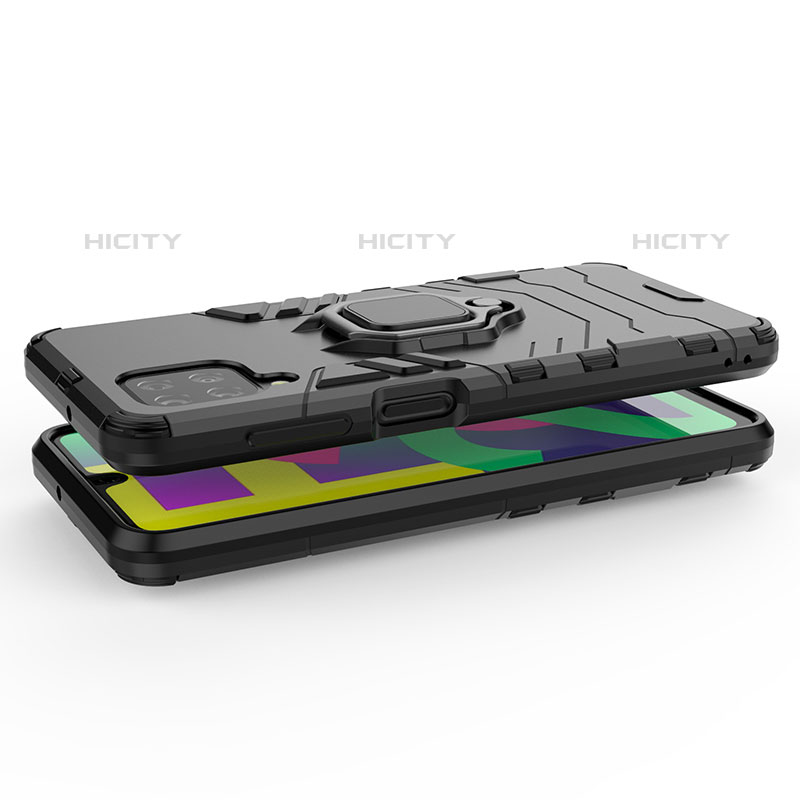 Funda Bumper Silicona y Plastico Mate Carcasa con Magnetico Anillo de dedo Soporte para Samsung Galaxy M22 4G