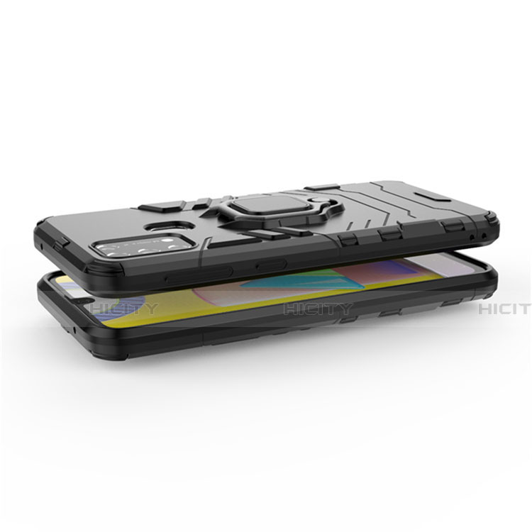 Funda Bumper Silicona y Plastico Mate Carcasa con Magnetico Anillo de dedo Soporte para Samsung Galaxy M31 Prime Edition