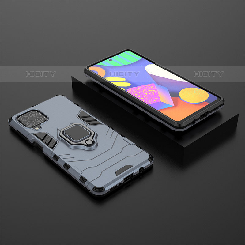 Funda Bumper Silicona y Plastico Mate Carcasa con Magnetico Anillo de dedo Soporte para Samsung Galaxy M62 4G