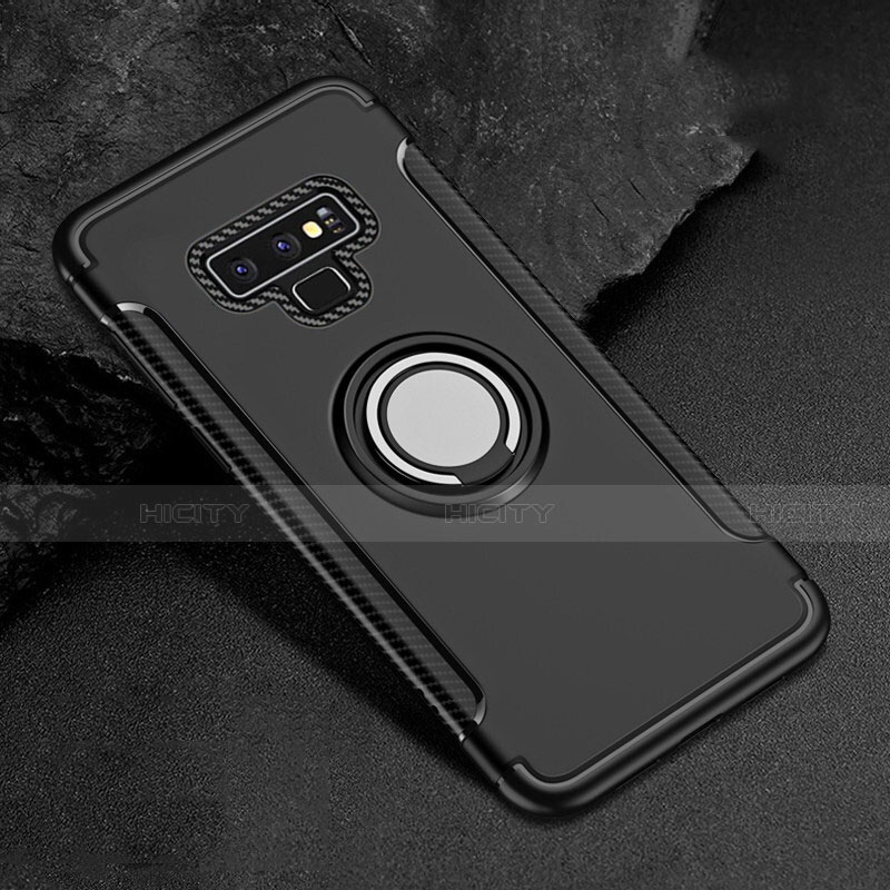 Funda Bumper Silicona y Plastico Mate Carcasa con Magnetico Anillo de dedo Soporte para Samsung Galaxy Note 9