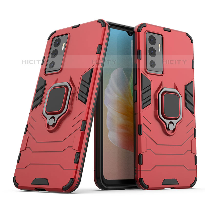 Funda Bumper Silicona y Plastico Mate Carcasa con Magnetico Anillo de dedo Soporte para Vivo V23e