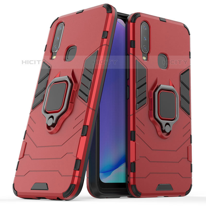 Funda Bumper Silicona y Plastico Mate Carcasa con Magnetico Anillo de dedo Soporte para Vivo Y11