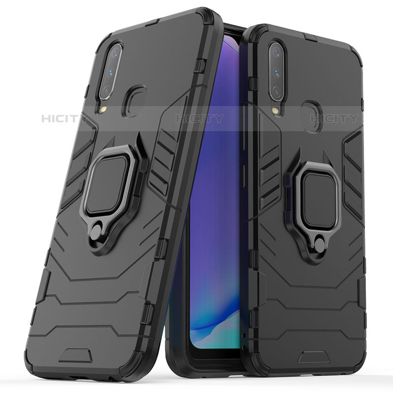 Funda Bumper Silicona y Plastico Mate Carcasa con Magnetico Anillo de dedo Soporte para Vivo Y17