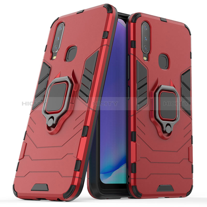 Funda Bumper Silicona y Plastico Mate Carcasa con Magnetico Anillo de dedo Soporte para Vivo Y3s