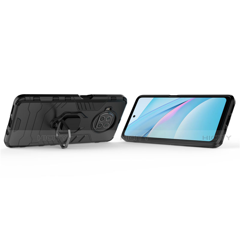 Funda Bumper Silicona y Plastico Mate Carcasa con Magnetico Anillo de dedo Soporte para Xiaomi Mi 10i 5G