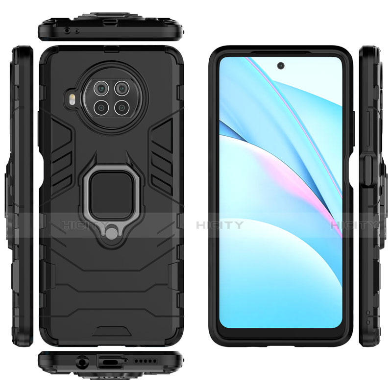 Funda Bumper Silicona y Plastico Mate Carcasa con Magnetico Anillo de dedo Soporte para Xiaomi Mi 10i 5G